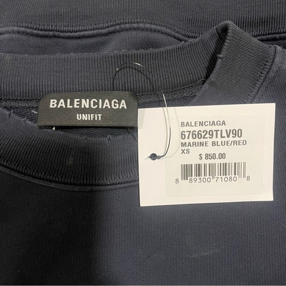 NWT BALENCIAGA College crest sweatshirt - UNIFIT XS - Picture 11 of 12